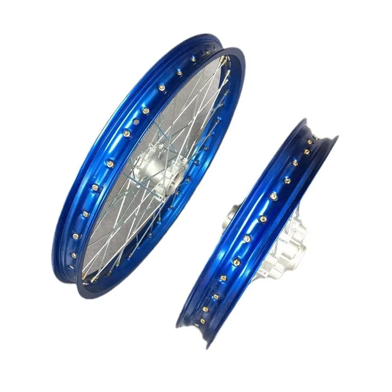 Off-Road Motorcycle Front And Rear Wheel Rim Assembly 21 After 18 Aluminum Rims With Large Floral Patterns And Steel Rims