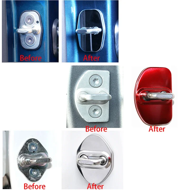 Car Styling Door Lock Cover Emblems Case for Geely Atlas Azkarra Okavango Preface GX3 Icon Emgrand Coolray Auto Accessories