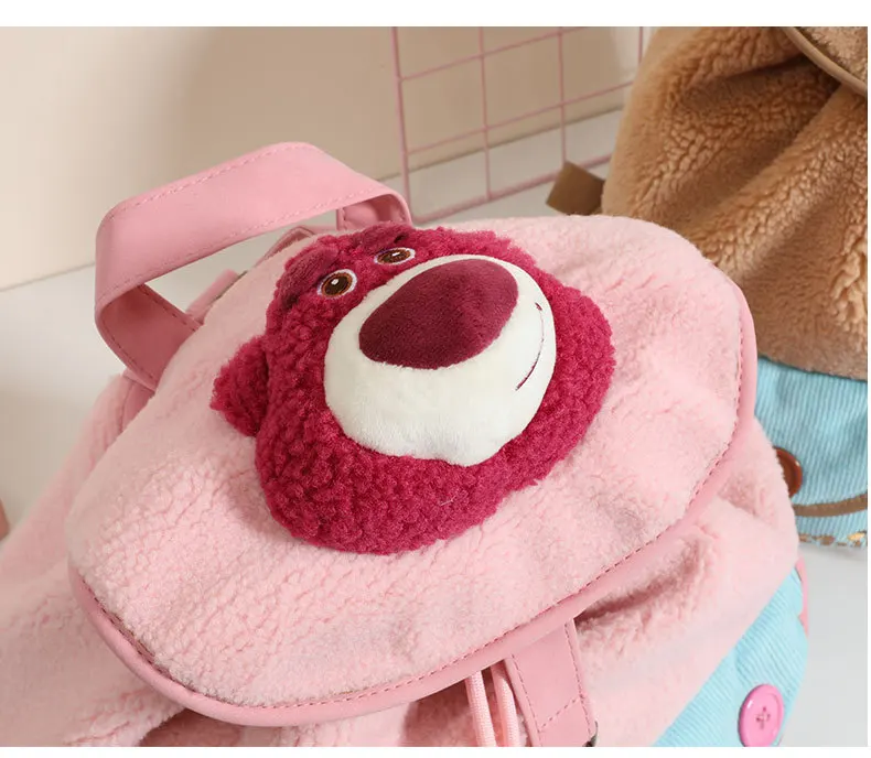 Disney Genuine Strawberry Bear Qiqi Dreamland Autumn and Winter Plush Doll Backpack Is The Best Birthday Gift for Friends