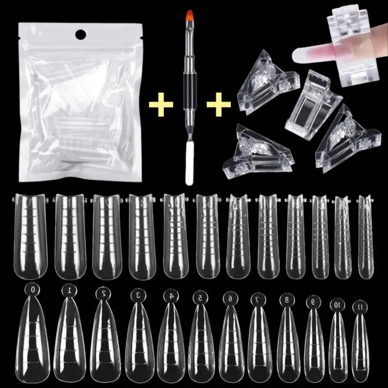 120/60PCS/Bag Nail Art Acrylic Nail Tips Full Set Fake Finger Extension False Nail Form Fake Nail Tips Manicure Extension Forms