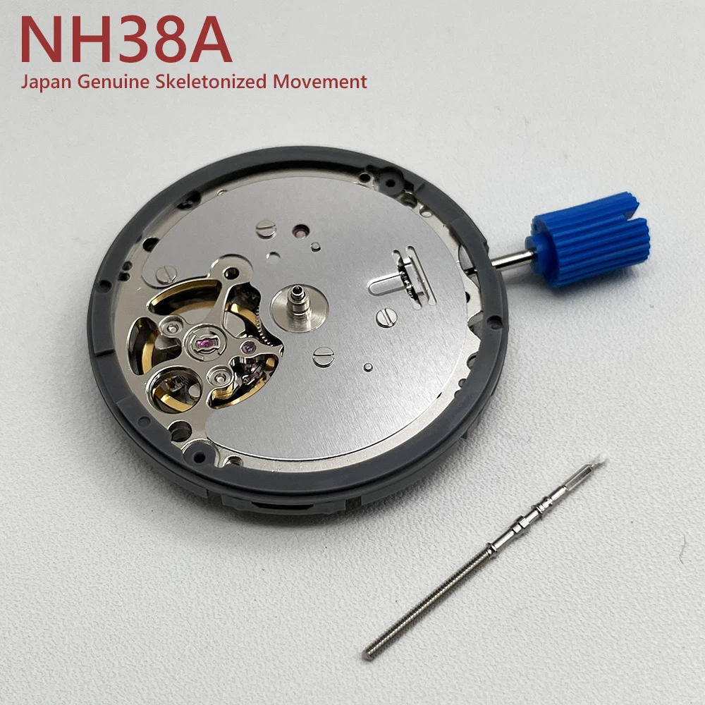 Japan Original NH38 NH38A Automatic Mechanical Movement 24 Jewels High Accuracy Skeleton Mechanism NH38 Modified Watch Parts