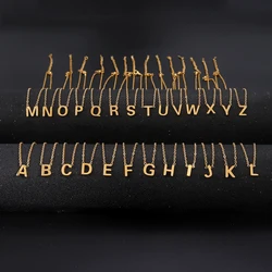 Initial Name Necklace for Women Kids Alphabet Pendant A-Z Letter Choker Minimalist Stainless Steel Jewelry for Friend Gift