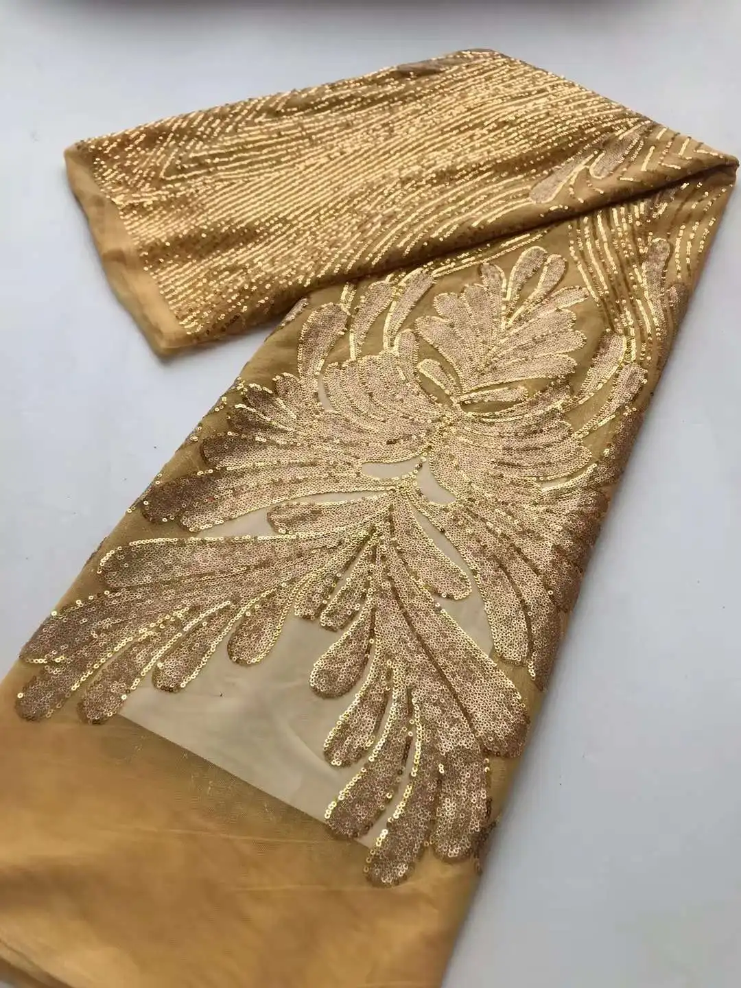 

Nigerian Sequins Lace Fabric 2022 High Quality African Lace French Tulle Sequin Embroidery Lace Fabrics For Party Dress JL8822TY