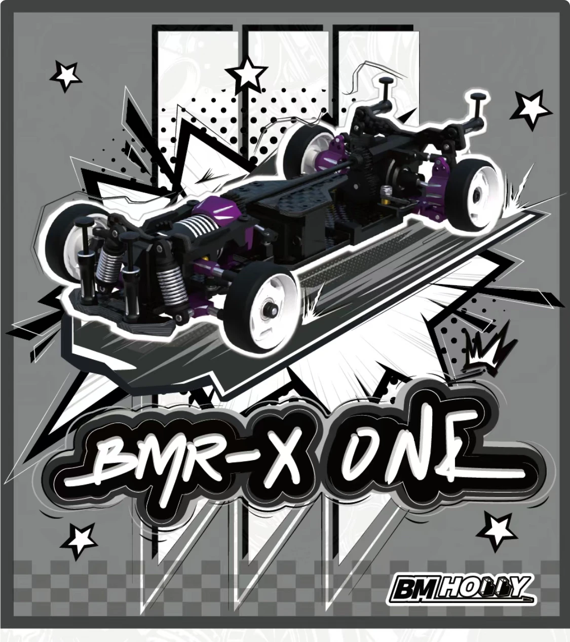 

BM RACING BMHOBBY 1/24 BMRX-ONE Комплект шасси переднего двигателя RWD Drift Car — некоторые детали, предварительно собранные (без электроники)