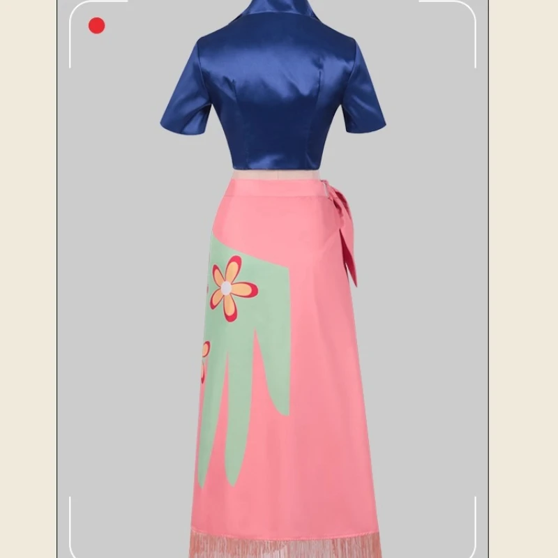 مجموعة أزياء أنيمي نيكو روبن التأثيرية، شعر مستعار متطابق مع نظارات متضمنة ملابس الفتاة لاحتفالات كرنفال الهالوين