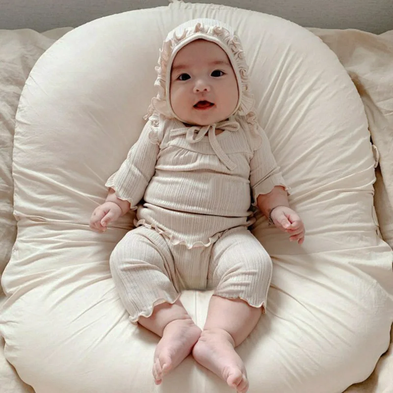 2026 Spring New Baby Long Sleeve Home Clothes Set Girls Tops + Pants 2pcs Suit Infant Cotton Pajamas Outfits Newborn Clothes