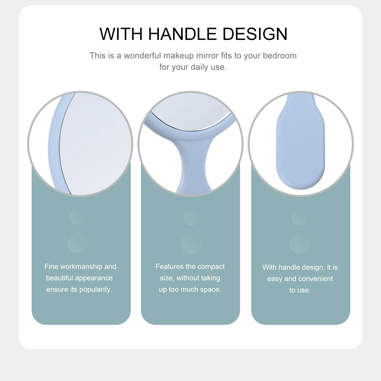 Specchi per trucco portatili da 2 pezzi Specchi semplici portatili Blu Rosa per specchio portatile da viaggio Vanity Specchio per trucco da donna