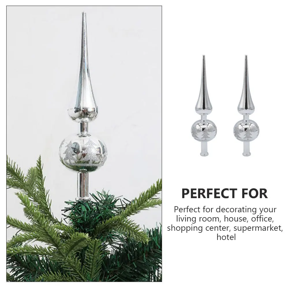 

2pcs Christmas Tree Topper Spherical Xmas Treetop Decor Ornament For Holiday Party Decoration Home Office Hotel Church Bar