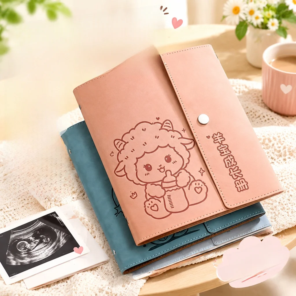 leather-maternity-checkup-file-folder-medical-records-storage-album-check-archive-document-holder-business-supplies