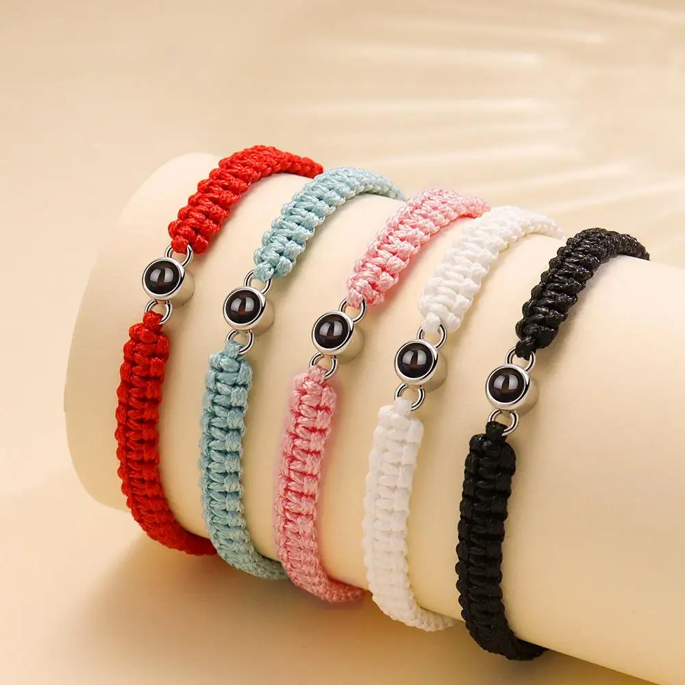 Colorful Braided Rope Bracelet 100 Languages I Love You Projection Jewelry For Girlfriend Gift 2024 Fashion Romantic Accessories