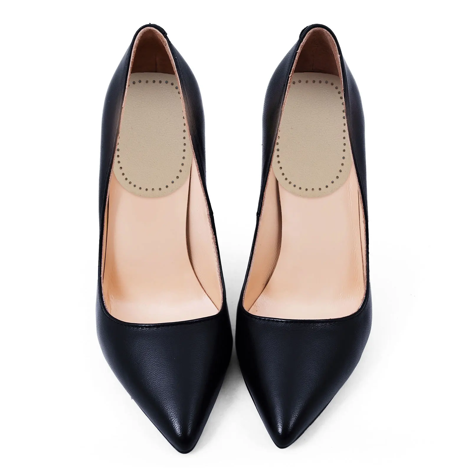 발 패드 풀 그레인 소가죽 충격 흡수 힐 리프트 신발 통증 완화 걷기 지원 발 관리 도구