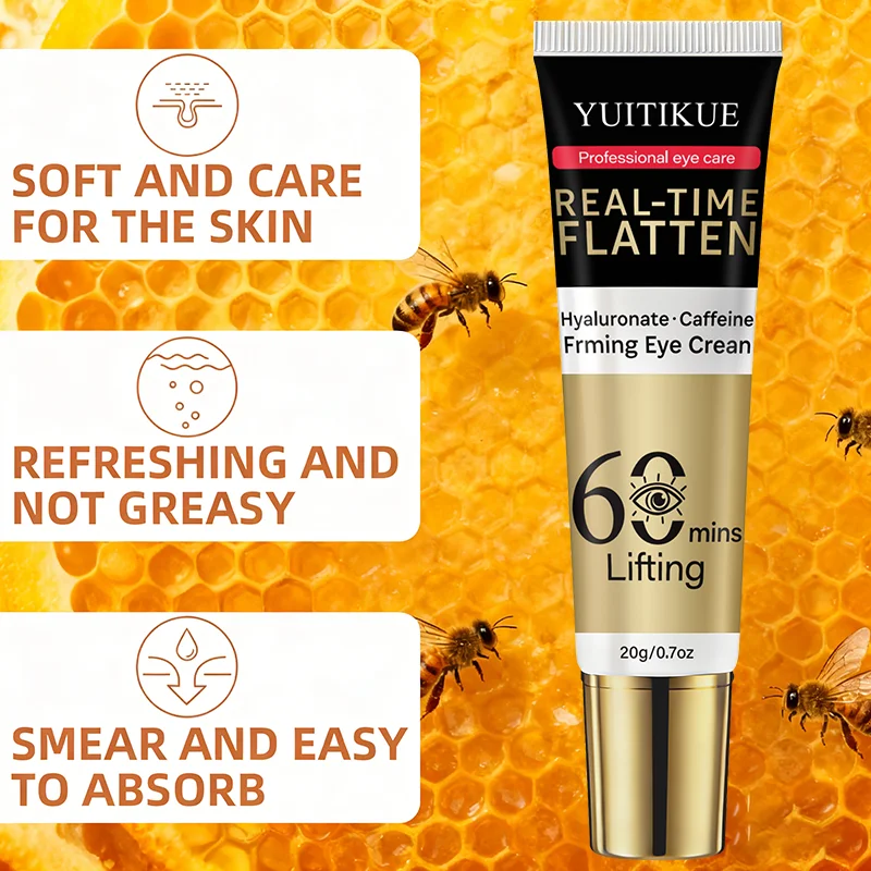 YUITIKUE 60 Min Eye Lift Cream 20g - Hyaluronate & Caffeine, Real-Time Flatten, Refreshing & Fast Absorption, All Skin Types image 6