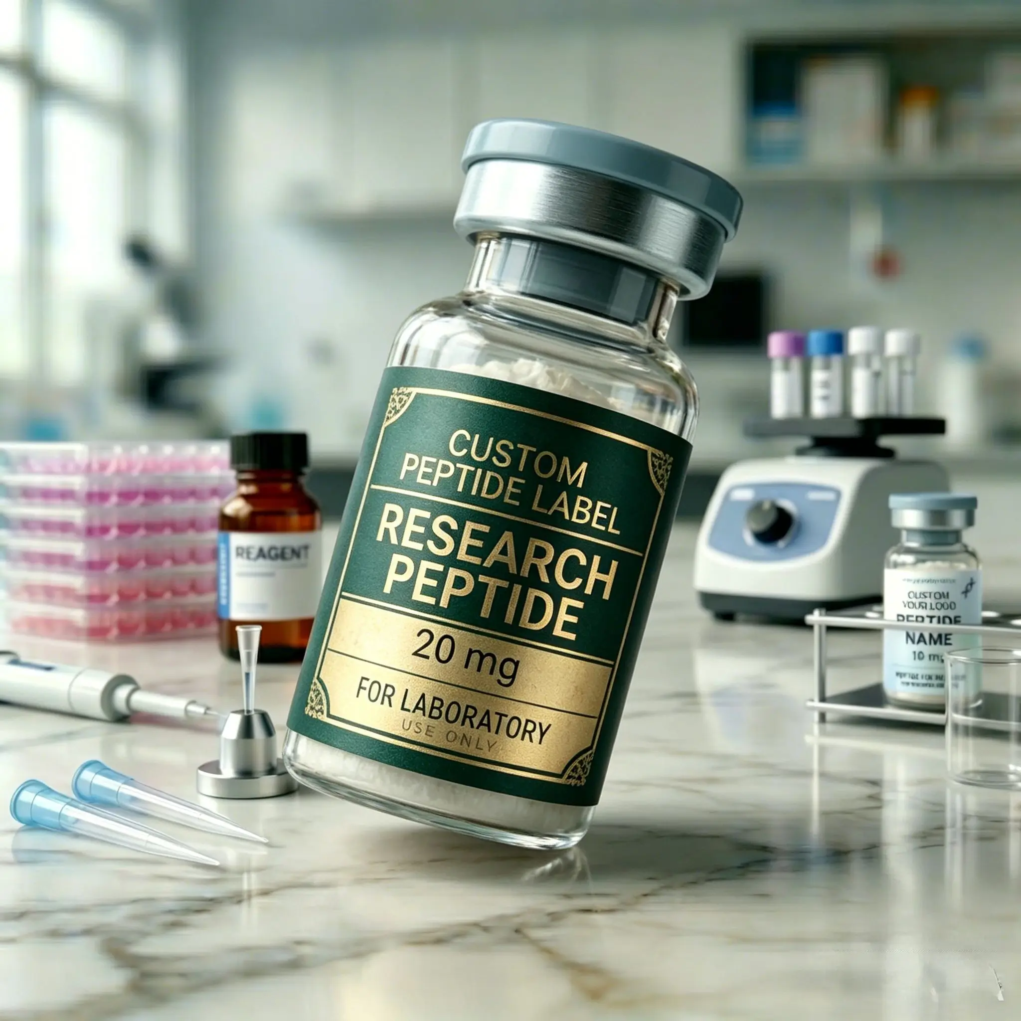 Custom Packaging Boxes & Non-toxic Vinyl Stickers,Industrial Labels for 3ml 5ml 10ml Personal Care Peptide Goods