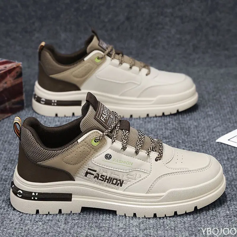 新しい春と秋のメンズカジュアル快適なスニーカー軽量シンプルなメンズシューズファッショナブルな多用途厚底靴