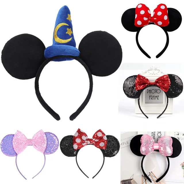 Anime mouse orelhas headhand cosplay kawaii dos desenhos animados elástico acessórios de cabelo festa lantejoulas arcos hairband brinquedos crianças adultos presente