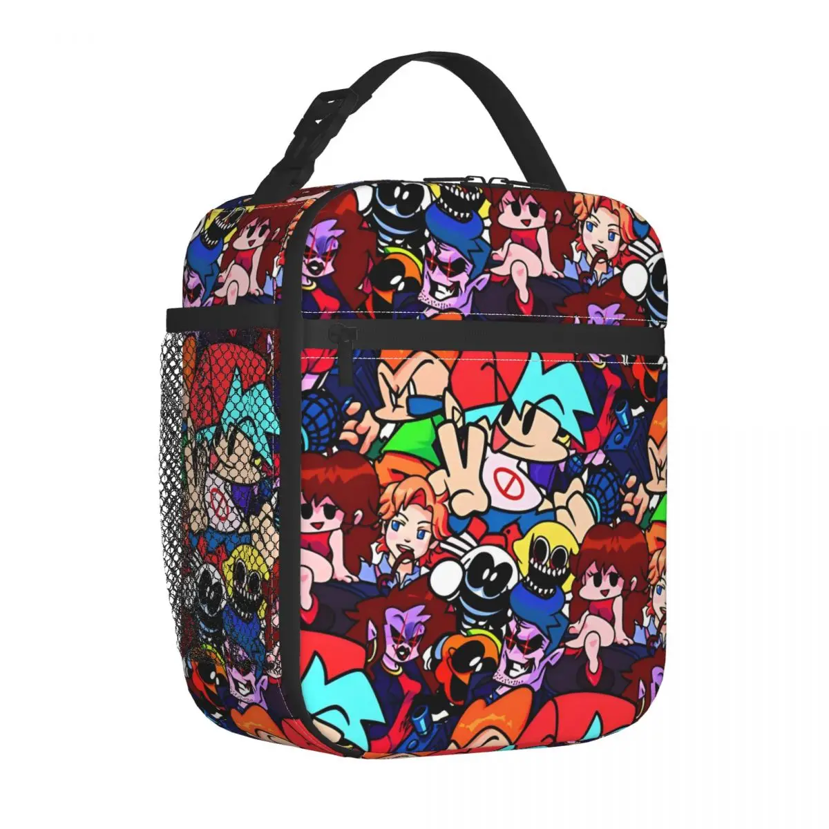 Friday Night Funkin Collage Insulated Lunch Bags Thermal Bag  Meal Container Large Tote Lunch Box Girl Boy College Travel