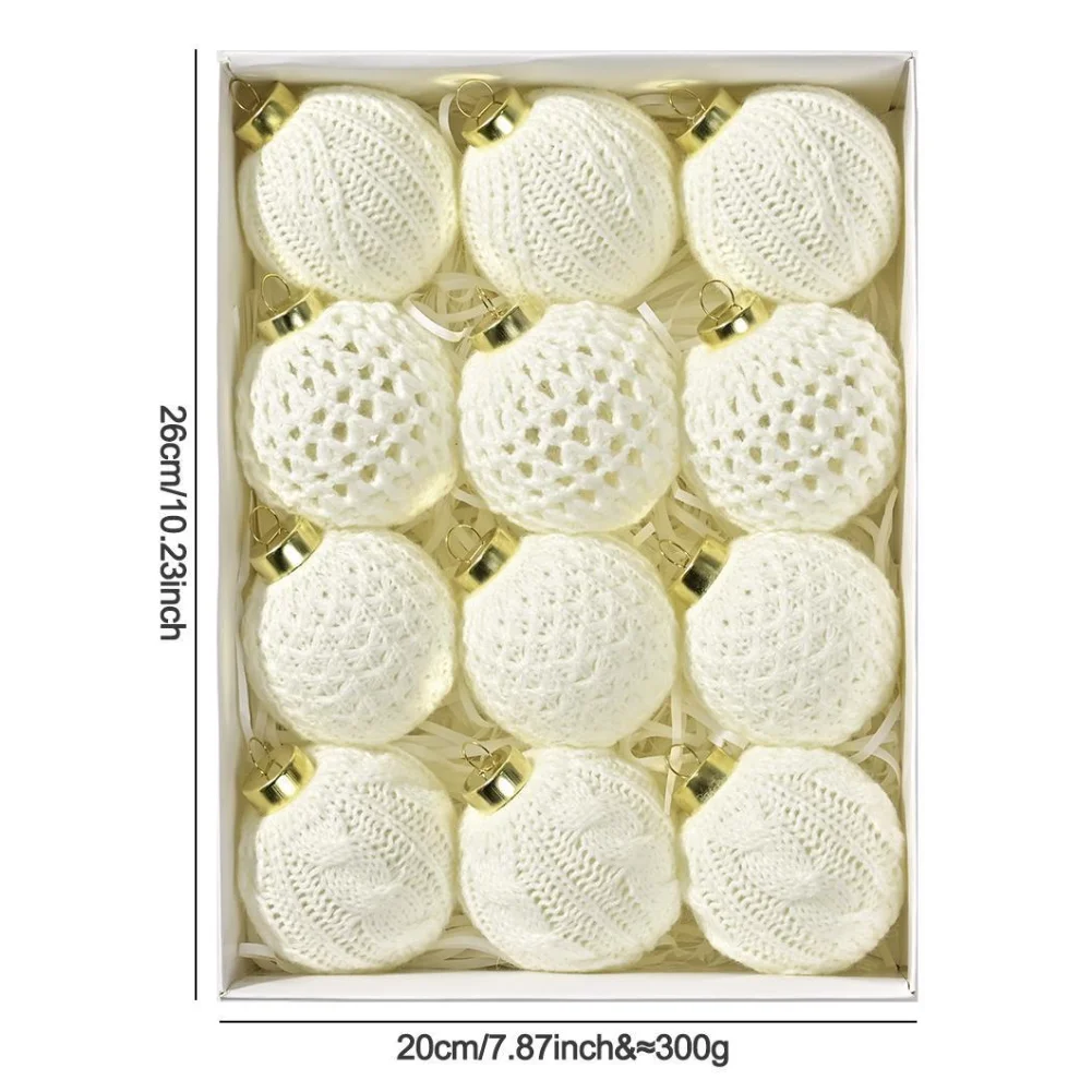 7 cm große Weihnachtskugel-Ornamente, gehäkelt, Weihnachtsdekoration, Feiertags-Atmosphäre, kompakte Größe, gestricktes Design, leichte Aufbau