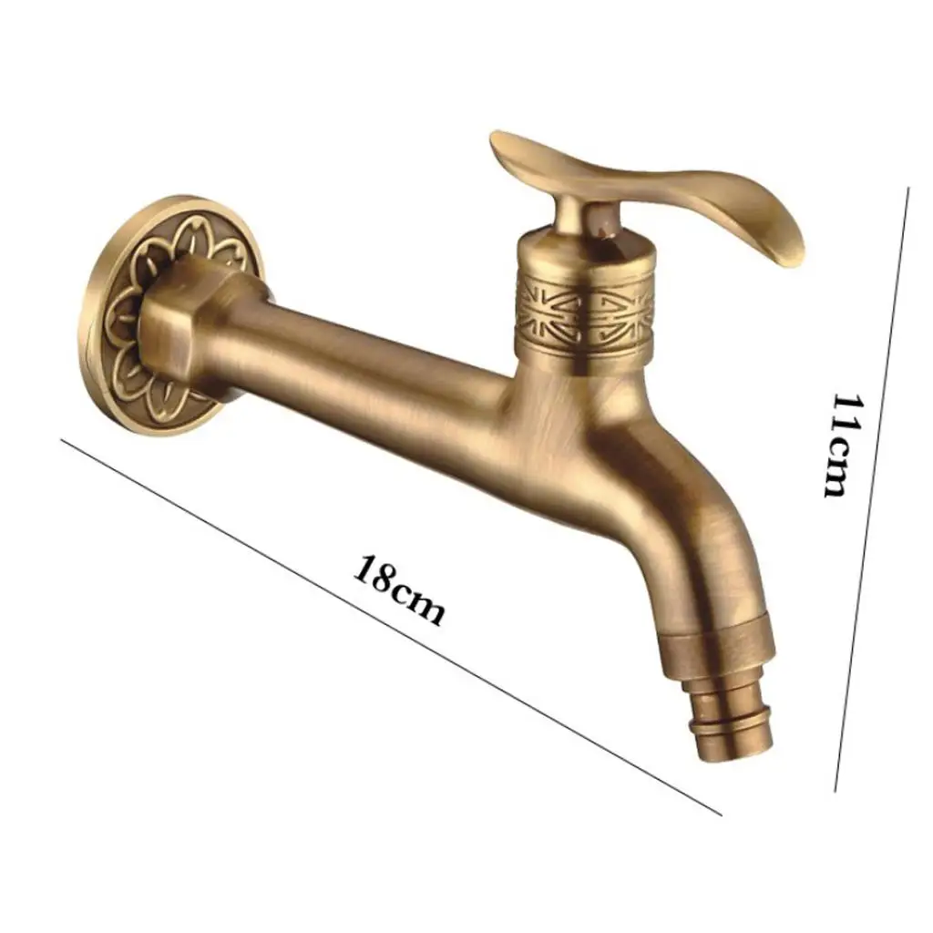 Rubinetto per acqua per lavatrice da giardino in lega antica montato a parete