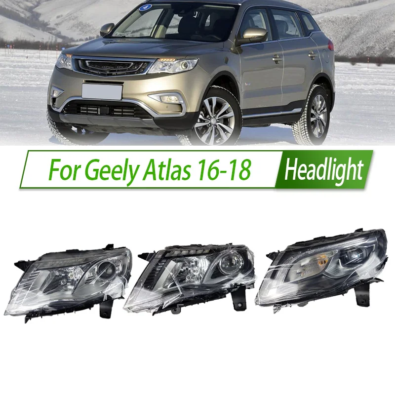 For Geely Atlas 16-20 Halogen/LED Headlight Assembly OEM Style Front Headlamp Bulb Socket Plug & Play Replacement