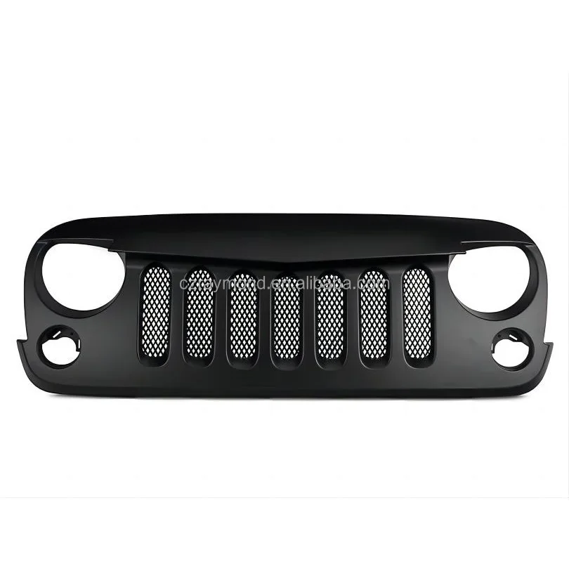 

Wholesale Modified ABS Matte Black Front Bumper Hood Grille Grill Set for Jeep Wrangler JK 07-18
