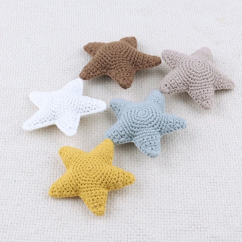 Baby Pacifier Clip DIY Accessories Crochet Stuffed Star Beads Infant Teething Toy Rattle Teether Newborns Shower Gift