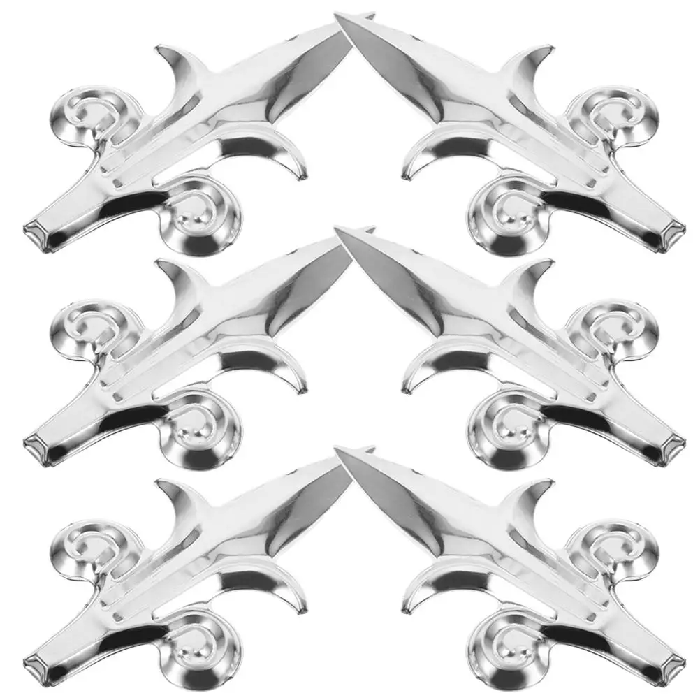 6 ชิ้นรั้วตกแต่งโลหะ Garden Yard อุปกรณ์เสริม Silver Classic Gate Post Finials สนามหญ้าทนทาน Easy Keeper ไม่แตกหัก
