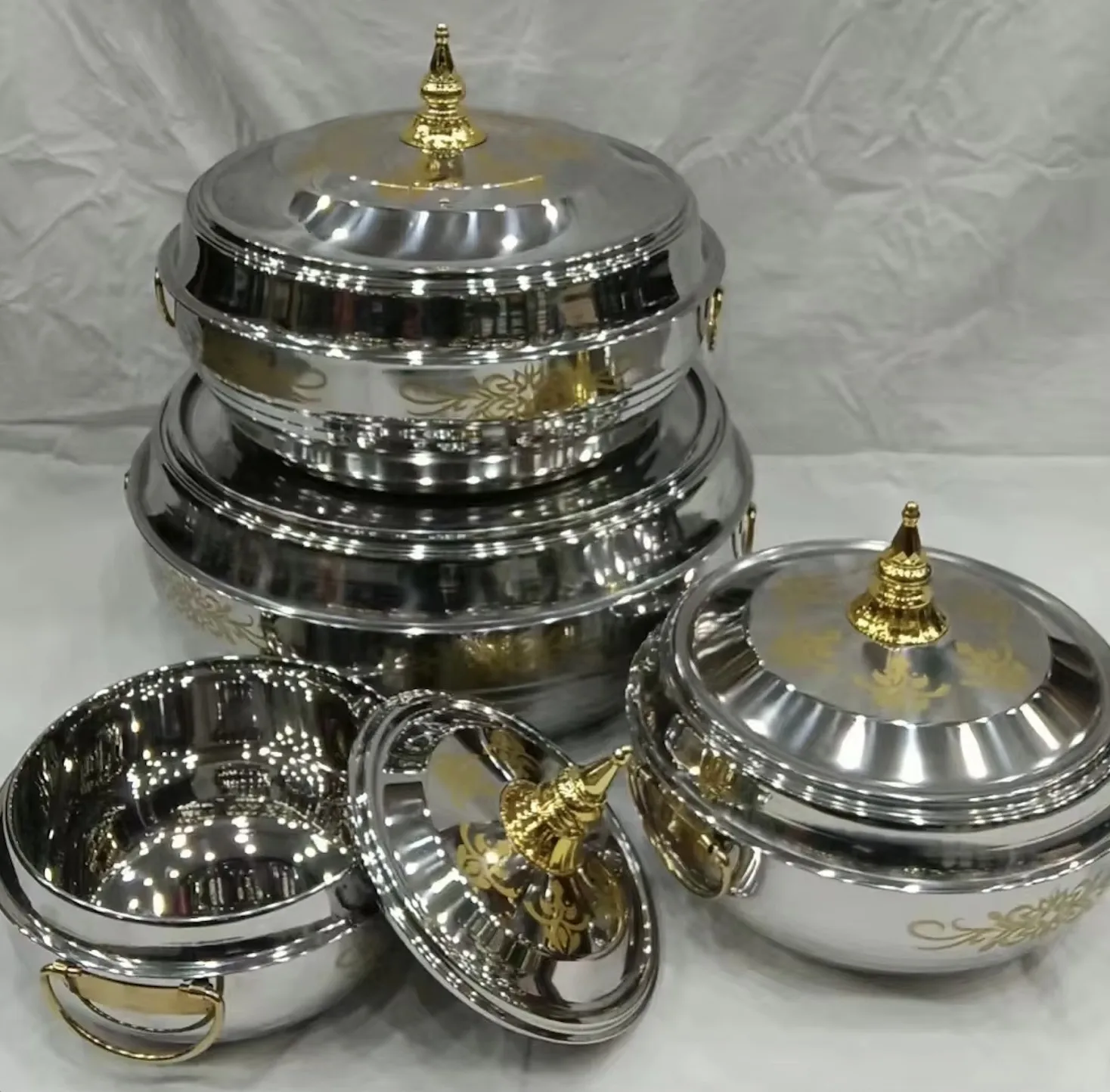 4 Piece Set 3L 6L 8L 12L Stainless Steel Insulated Lunch Box Thermal Food Warmer Hot Pot for Family Gathering Ramadan
