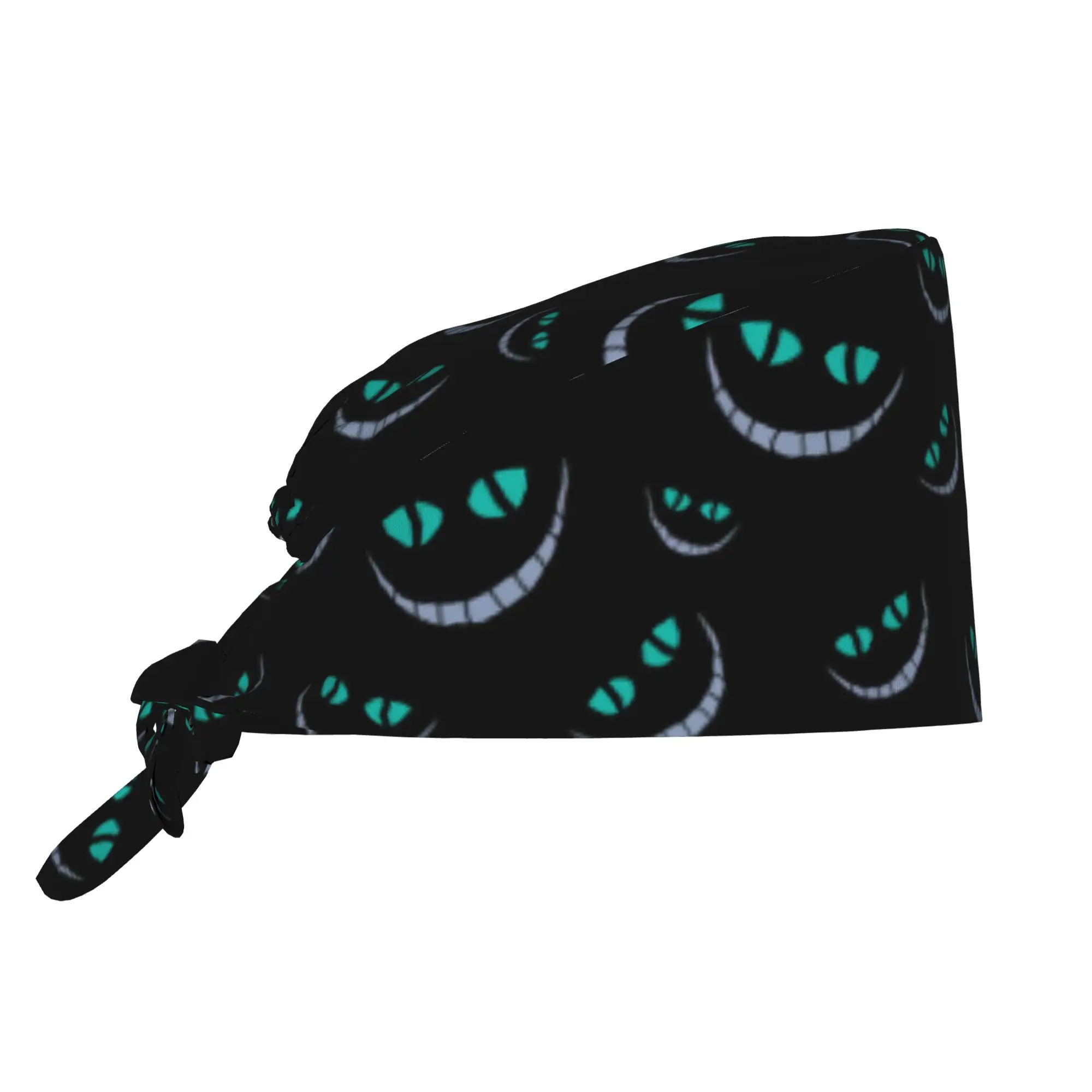Custom Cheshires Anime Cat Working Cap Surgical Hats Women Men Cartoon Operating Room Cap Nursing Cap Lab Works Hat