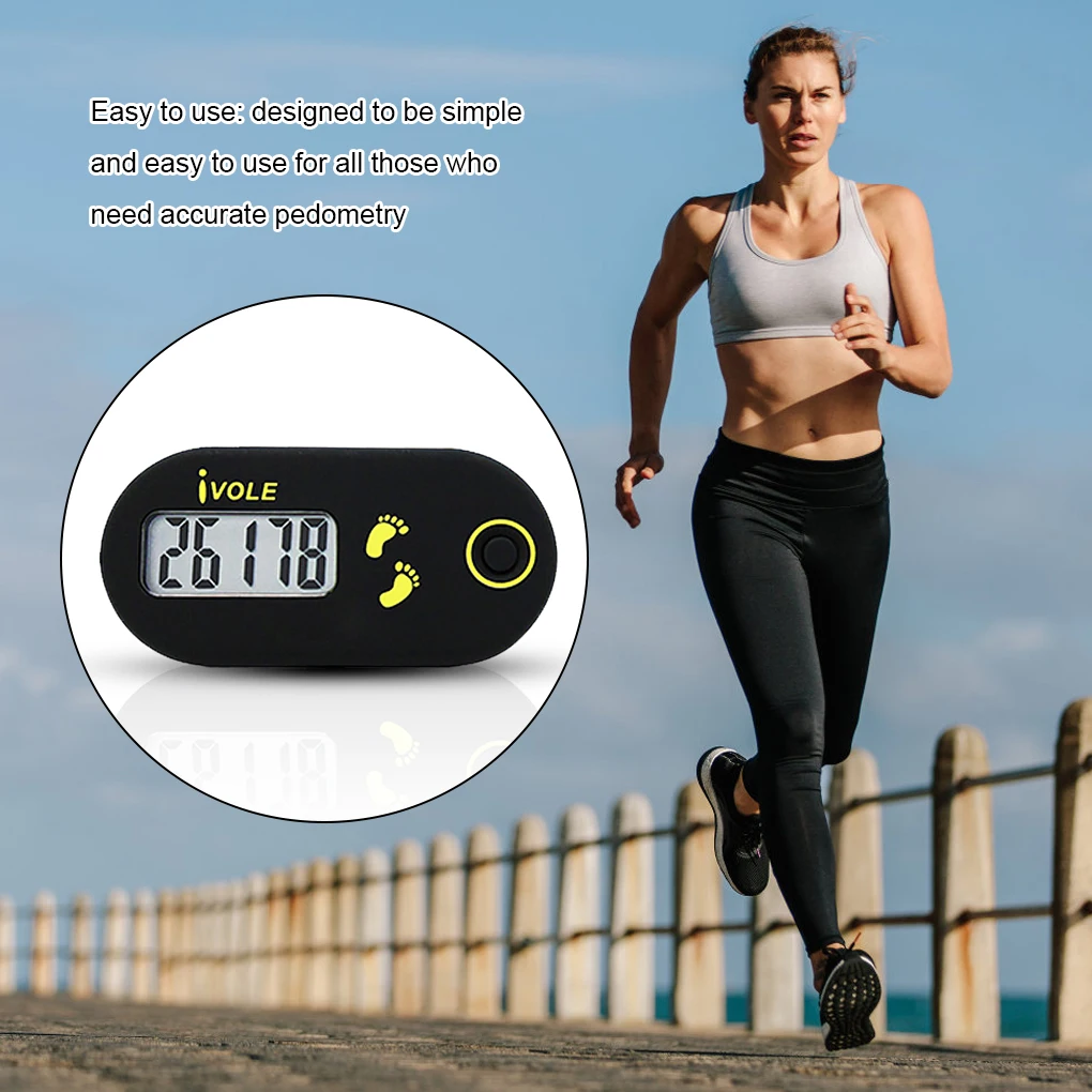 Ivole Digital Step Pedometer Small Walking Counter Workout Training Exercise Runner Practice Counting Tools Men Women Counter