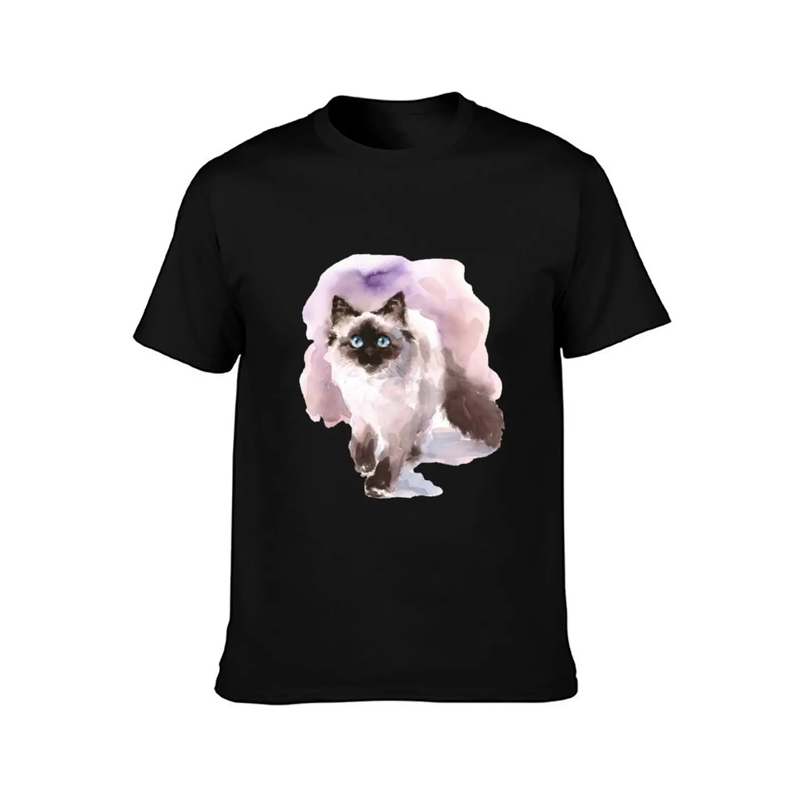 Watercolor Siamese Cat T-Shirt Quick Dry Travel T-Shirt
