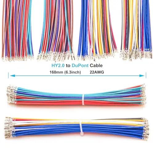 JST Dupont Connector Kit, HY2.0 para Dupont2.54, HY 2.0mm, 2.54mm Cabo, 1 Pin, 2 Pin, 3 Pin, 4 Pin, 5 Pin, 6 Pin, 7 Pin, pin 8, Pin 9, dupont 10Pin