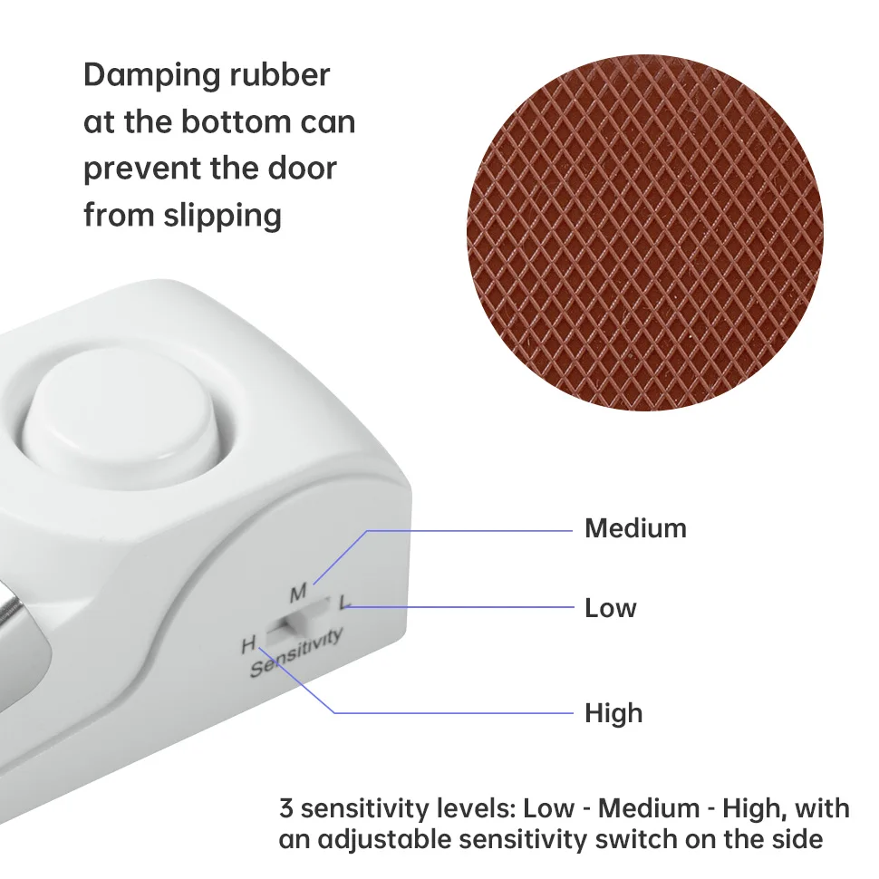 FUERS Door Stop Alarm System120dB Door Lock Home Security Anti-Theft Portable Door Stoppers Self Defensey Tools For Trave Hotel