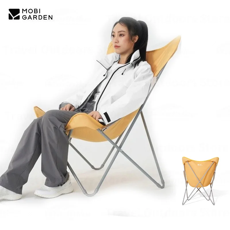 

MOBI GARDEN Camping Foldable Chair Folding Chair Iron Ultralight Portable Outdoor Beach Fishing Chair Travel Chair Patio Chair