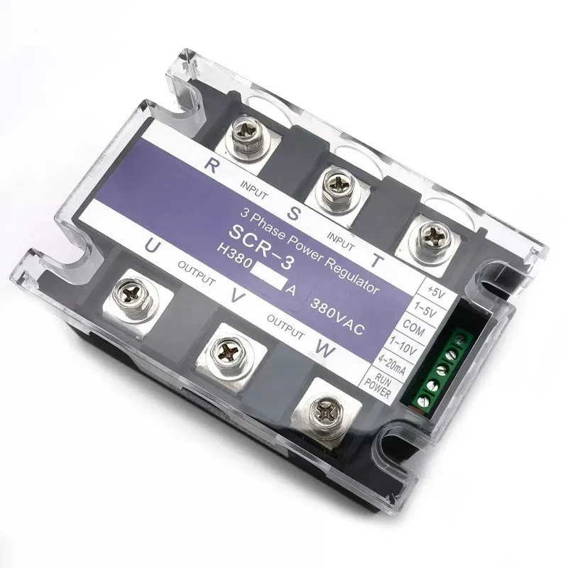 For SCR Three-Phase AC Voltage Regulator Module 10A-200A, Thyristor Power Controller with Cover, Fully Isolated