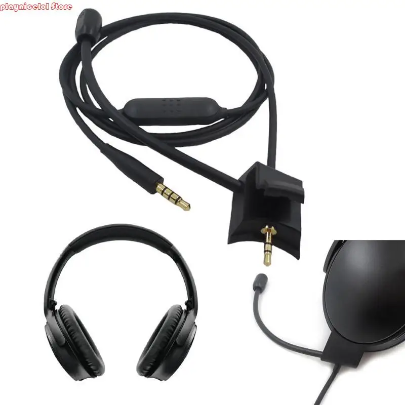 

E8BA Professional Replacement Game Mic Microphone for QC35II Game Headset Cable Sliding Volume Control