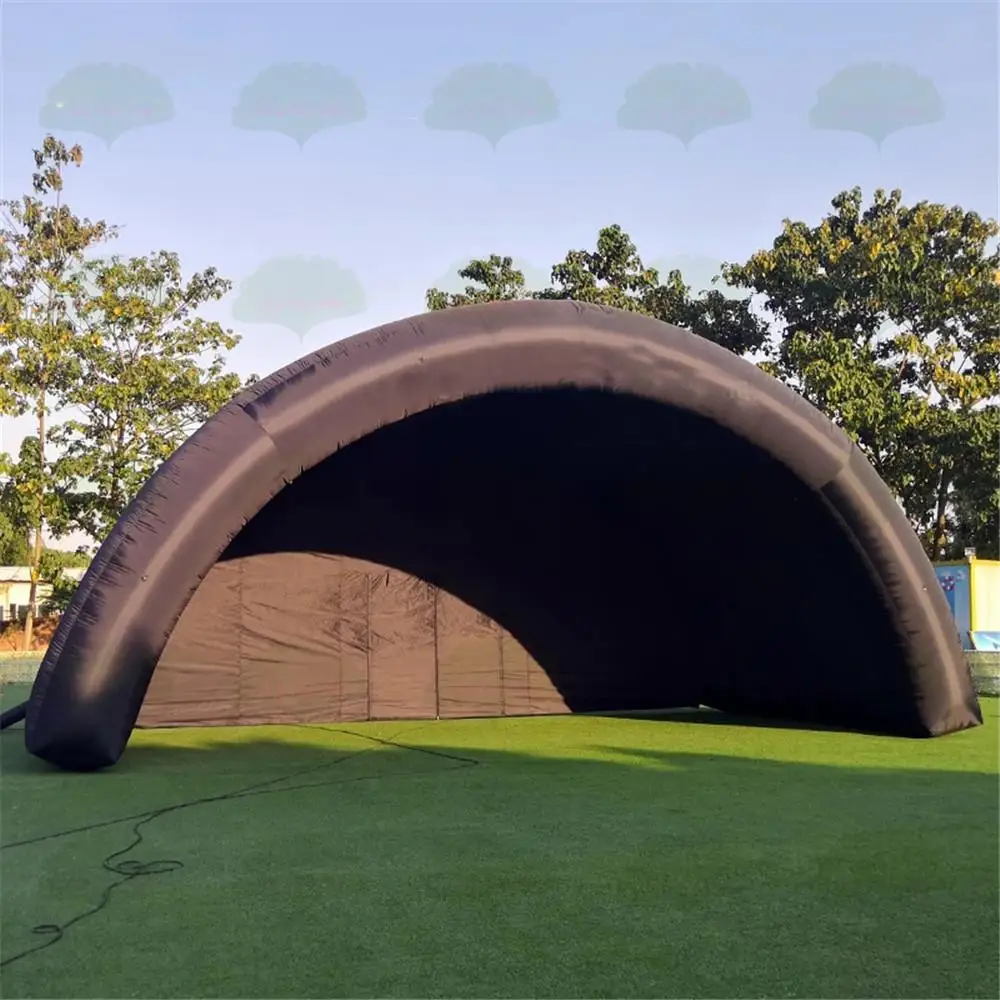 Portable Outdoor black inflatable stage tent rooftop booth Inflatable Stage Cover Marquee concert shelter dome marquee cover