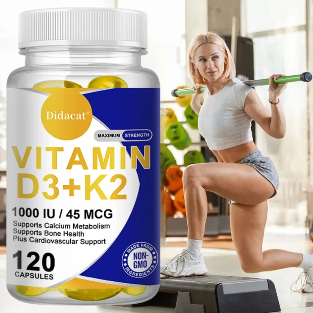 

Vitamin D3+K2 Supplement - for Calcium Absorption, Maintain Teeth, Bones, Heart and Joint Health, Promote Blood Circulation