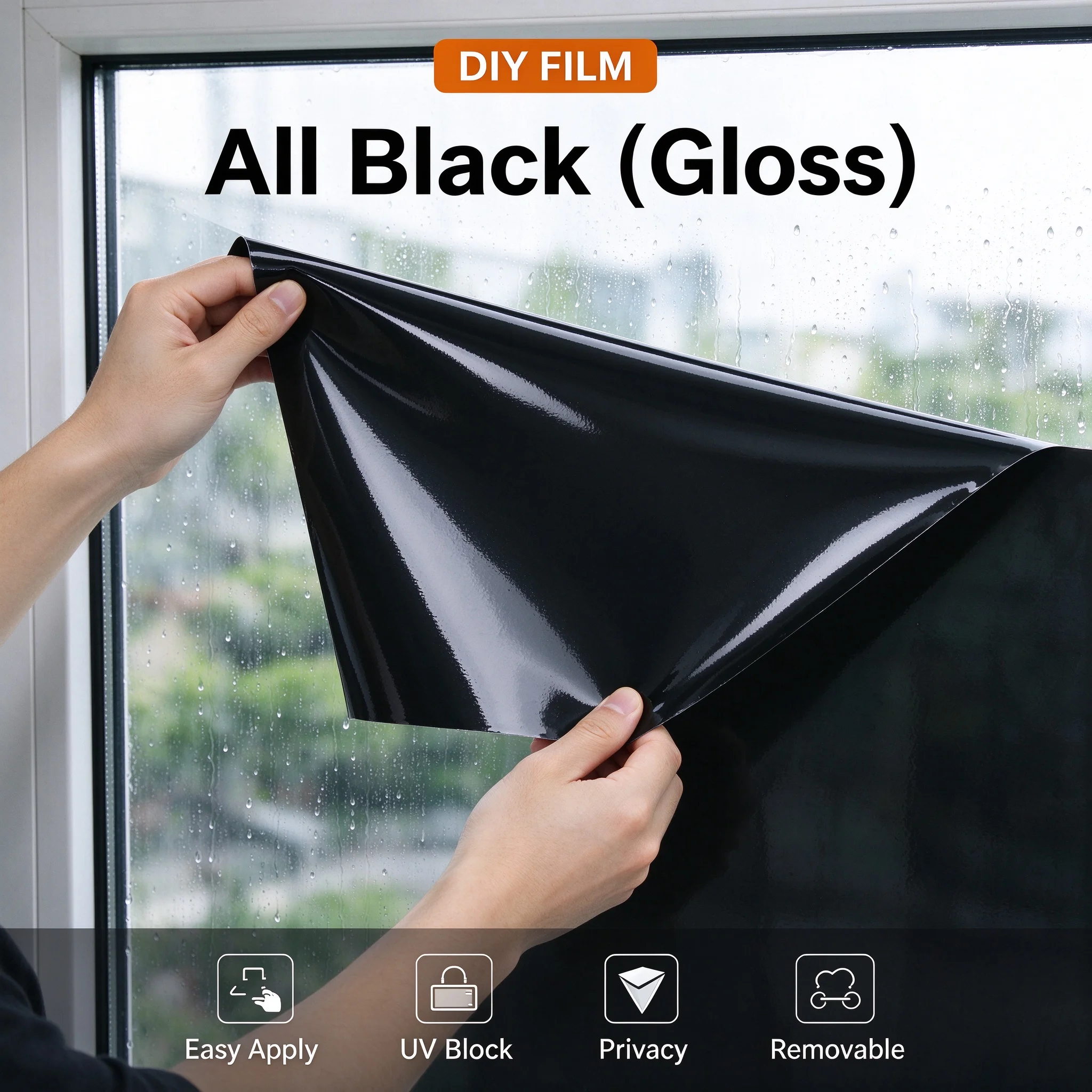 PET Window Film Roll All Black Solar Control One Way Vision Privacy Tint Anti UV Heat Insulation For Home Car DIY
