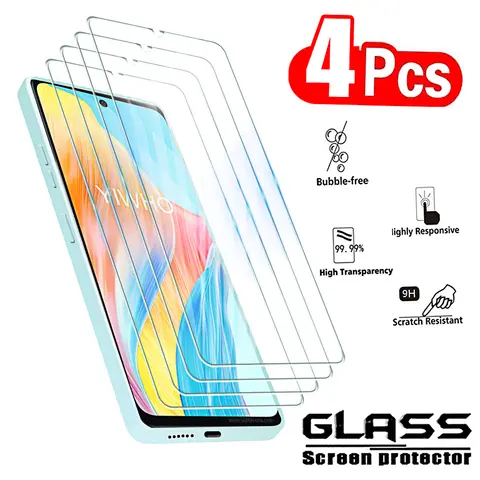4Pcs Tempered Glass For Oppo A79 A59 A38 A58 A78 4G A98 5G A53s A73 A93 A17 Screen Protectors Protective Glass Cover Film