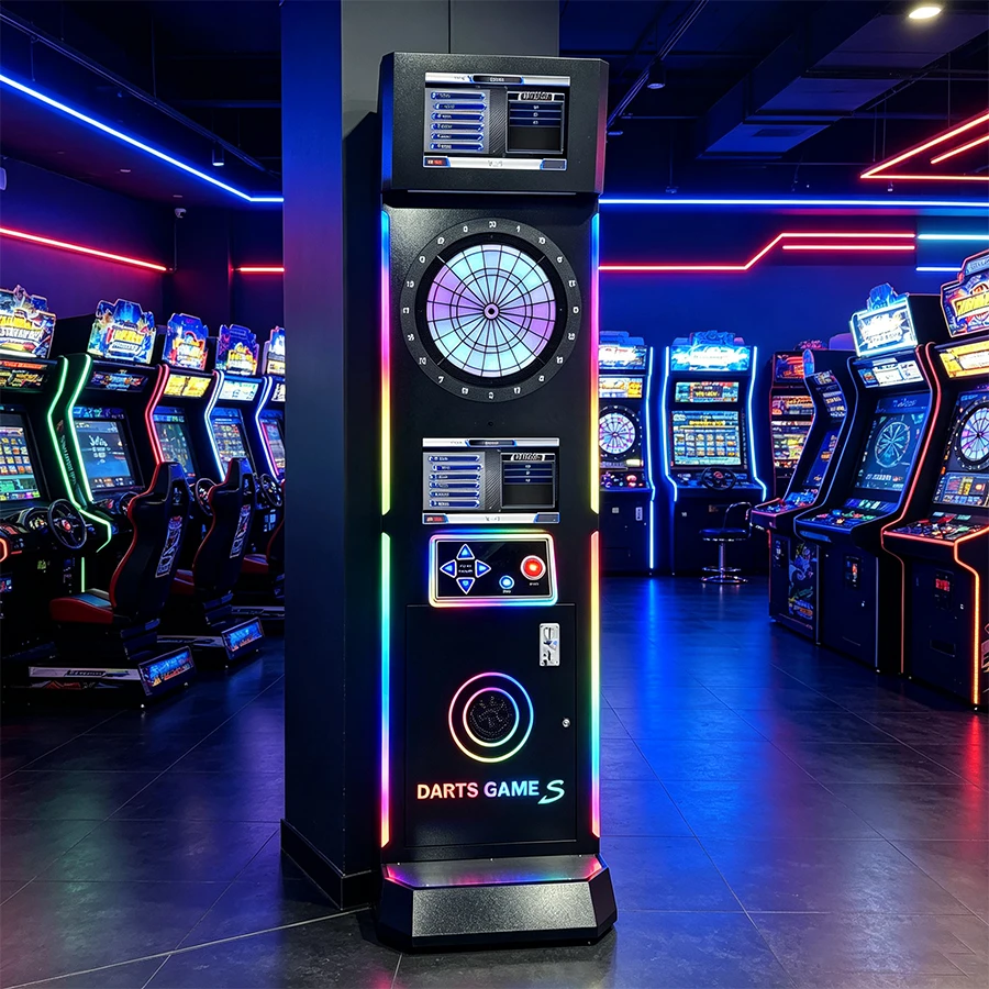 Bar Entertainment Arcade Dart Machine Alloy Body Impact-resistant Standing Electronic Dartboard Coin Operated Dart Game