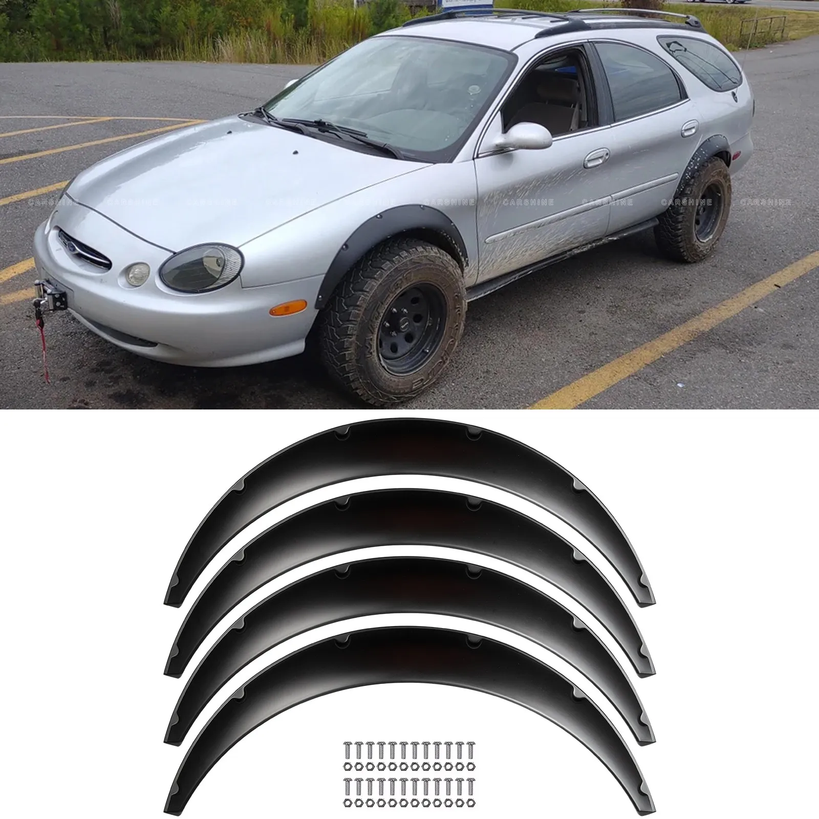 

4x890MM Fender Flare Wide Body Kit Wheel Arches Cover For Ford Taurus 2000-2019