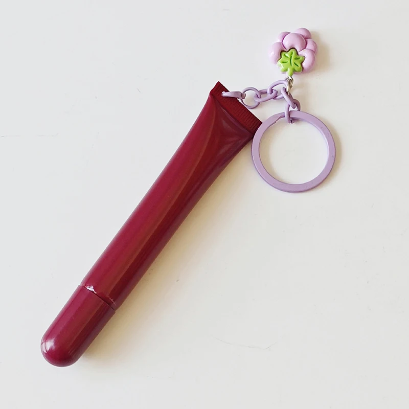 10/15 ml leere Lippenstifthülse mit Schlüsselanhänger-Anhänger, Squeeze-Unterabfüllung, nachfüllbare Flüssigkeitsbehälterflasche, Lipgloss-Probenflasche