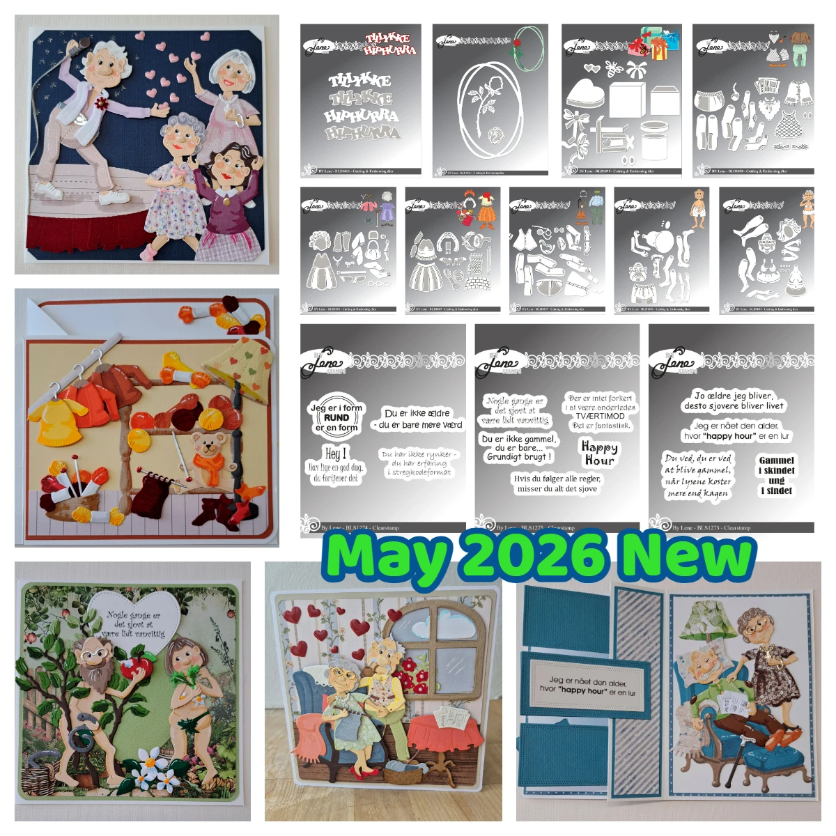 

Danish Texts an Elderly Woman Presents Man Metal Cutting Dies and Stamp for DIY Scrapbooking Handmade Photo Album May 2026 New