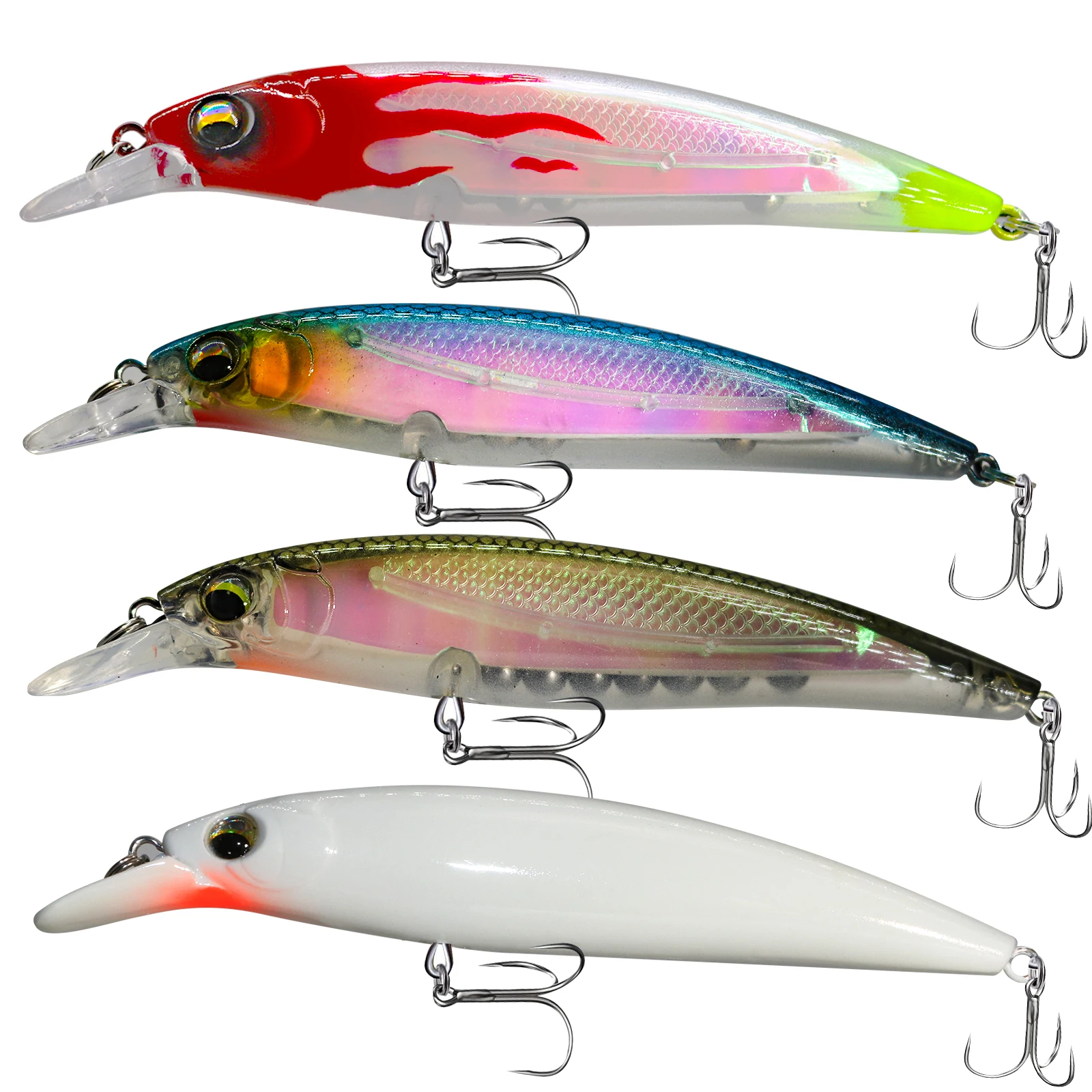 

8g 8cm Artificial Laser Floating Minnow Bait Lure bait luminous Long Casting Hook Freshwater Sea Fishing Lure Outdoor Accessory