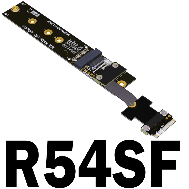 Imagem -03 - Wifi para M.2 Nvme Ssd Cabo de Extensão Slot A.e Key para M.2 Riser Adapter m2 Card Nvme M-key Pcie 3.0 Adt-m.2