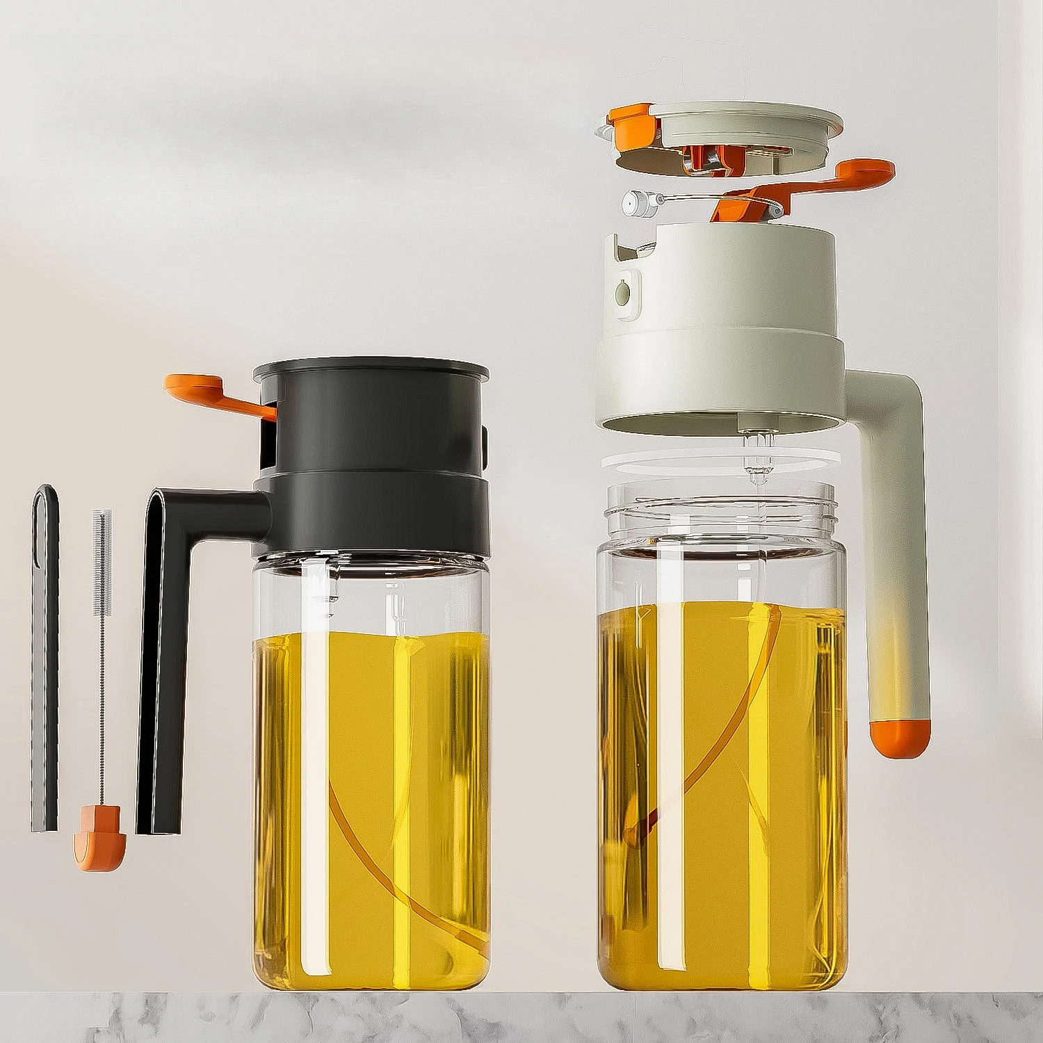 

2 в 1, распылитель масла, кухонный дозатор масла, некапельный распылитель тумана для домашней кулинарии