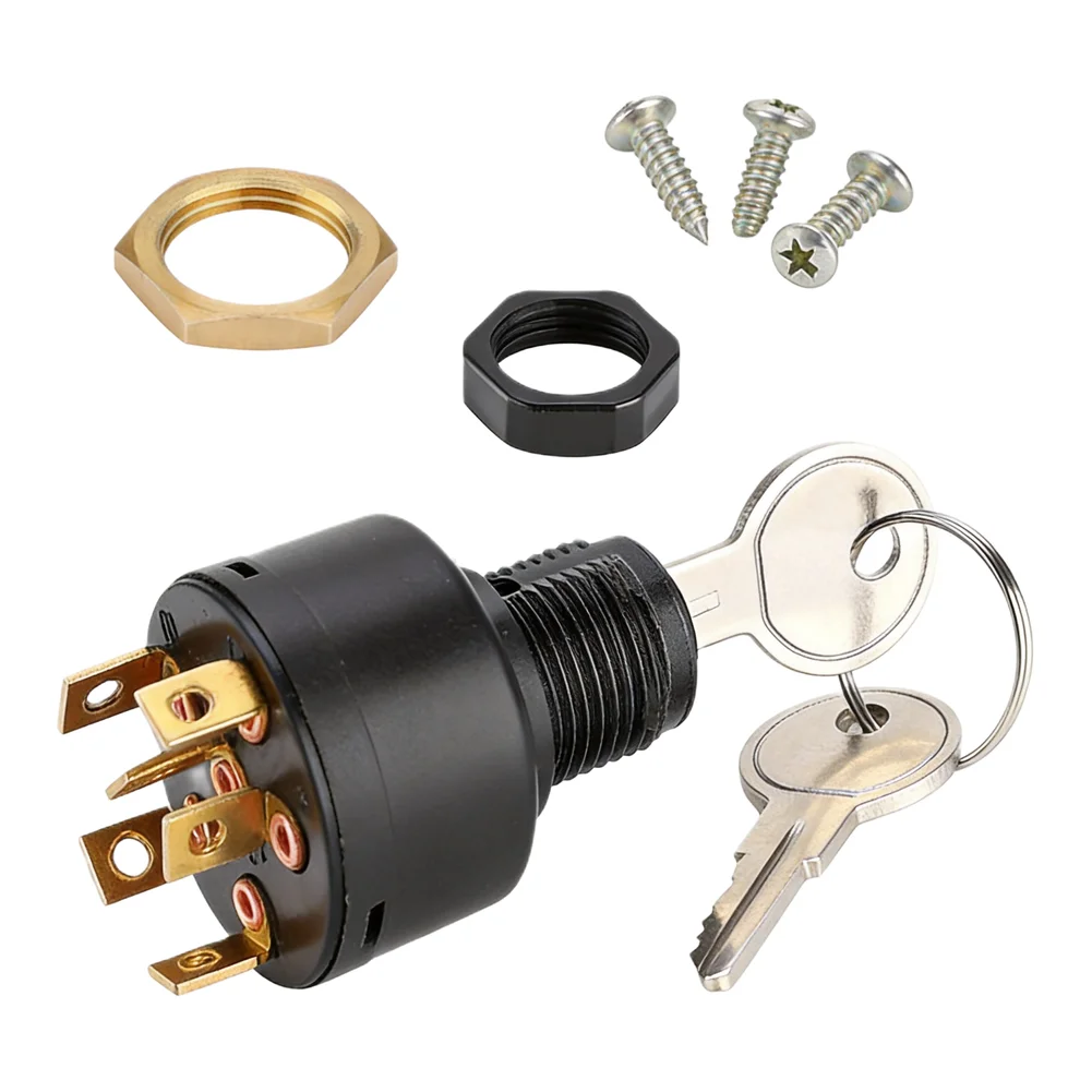 Boat Motor Ignition Switch with 2 Keys Push to Choke Marine Compatible Ignition Lock Suitable for Automobiles and Motorcycles