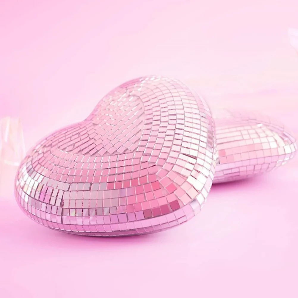 

Heart Shaped Disco Ball Mirror Party Decoration Hanging Chain Reflective Hanging Disco Ball for Wedding Birthday Dance