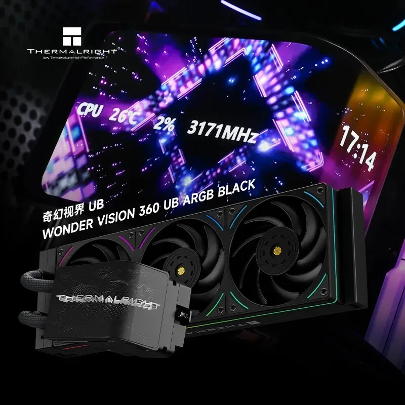 Thermalright WONDER VISION 360 UB Pendingin Air All-in-one 360MM Layar AMOLED LCD 2K 60HZ Melengkung 6,67 inci dengan Visi 3D Tanpa Kacamata