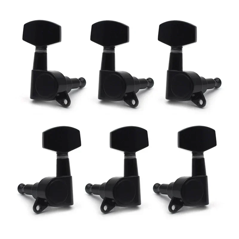 Big Square Sealed Guitar Tuning Pegs Machine Heads 6Pcs Right Hand Tuners Keys for Electric Guitar Replacement Parts Chrome / B